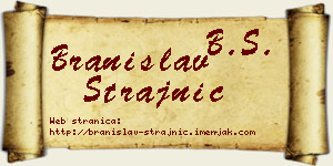 Branislav Strajnić vizit kartica
